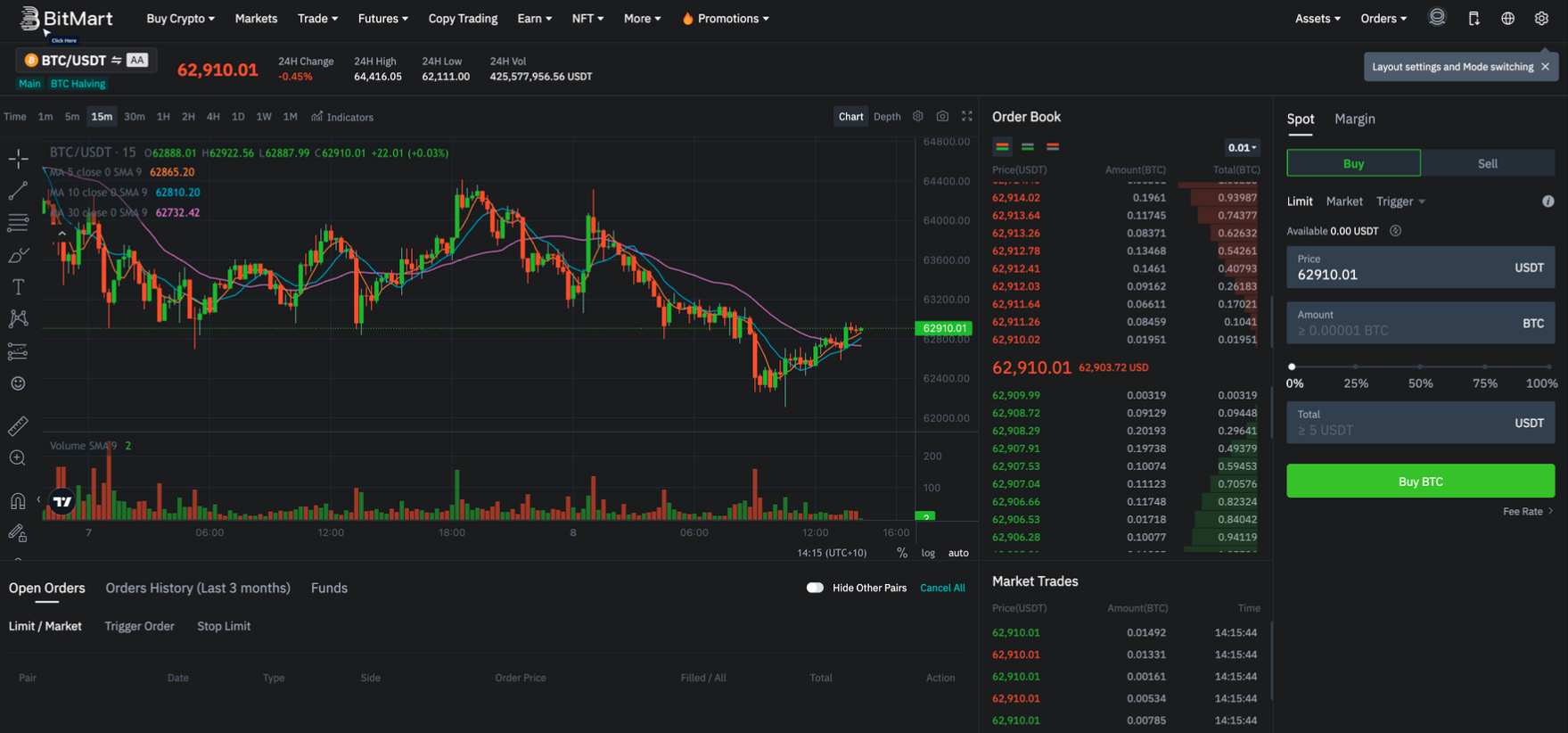 Buying L1X on Bitmart Exchange (Desktop)