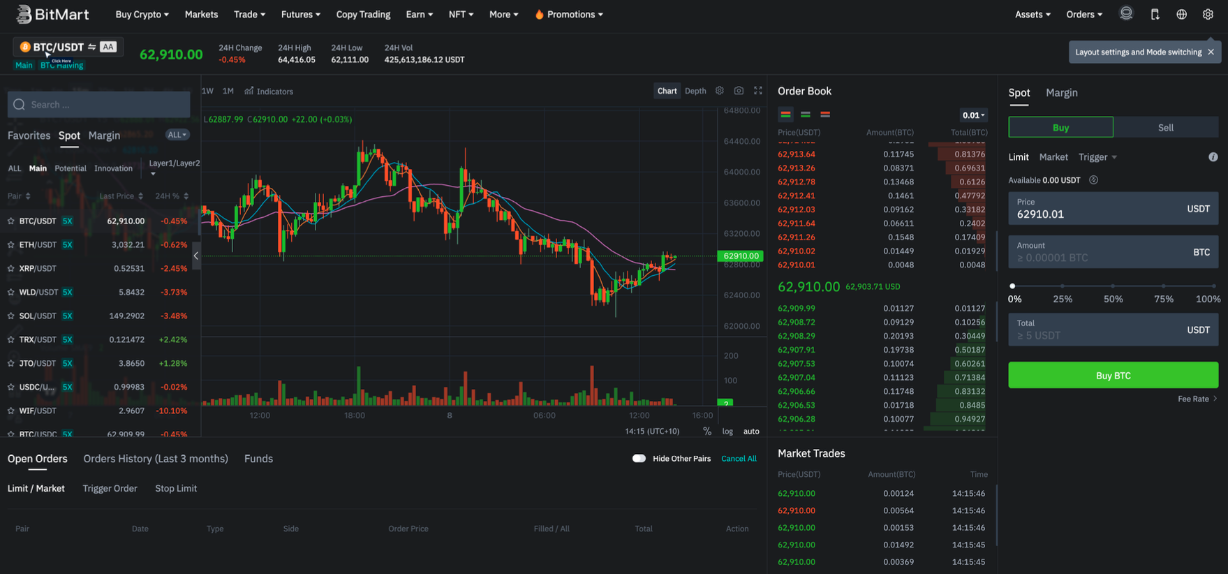 Buying L1X on Bitmart Exchange (Desktop)