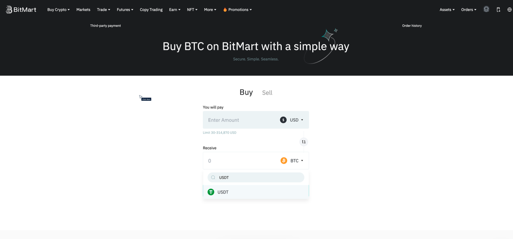 Buying L1X on Bitmart Exchange (Desktop)