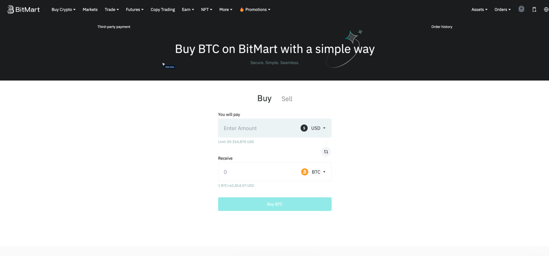 Buying L1X on Bitmart Exchange (Desktop)